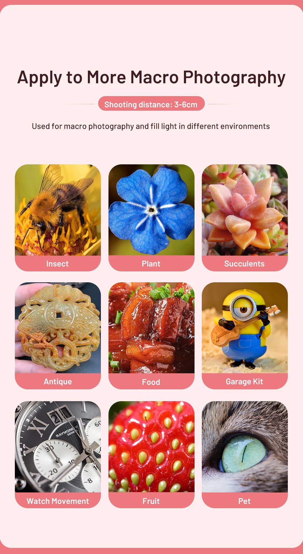 Lente Macro HD 15X con Luz LED para iPhone y Samsung APEXEL