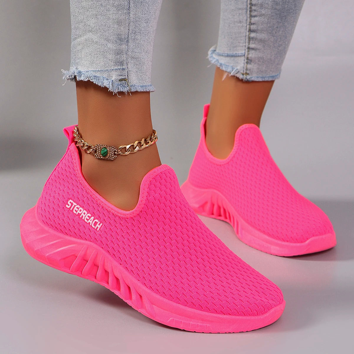 Zapatillas planas de malla transpirable para mujer — Calzado informal de verano
