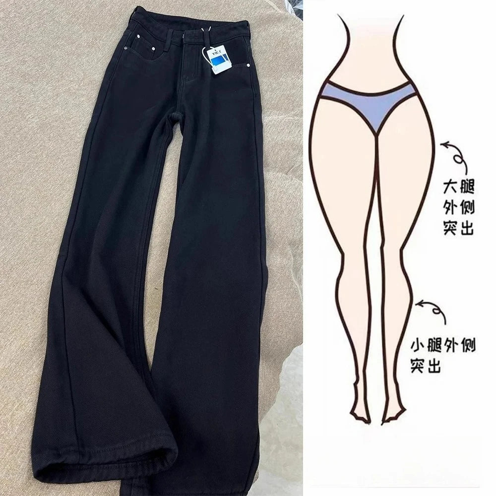 Pantalones Vaqueros Holgados de Pierna Recta para Mujer