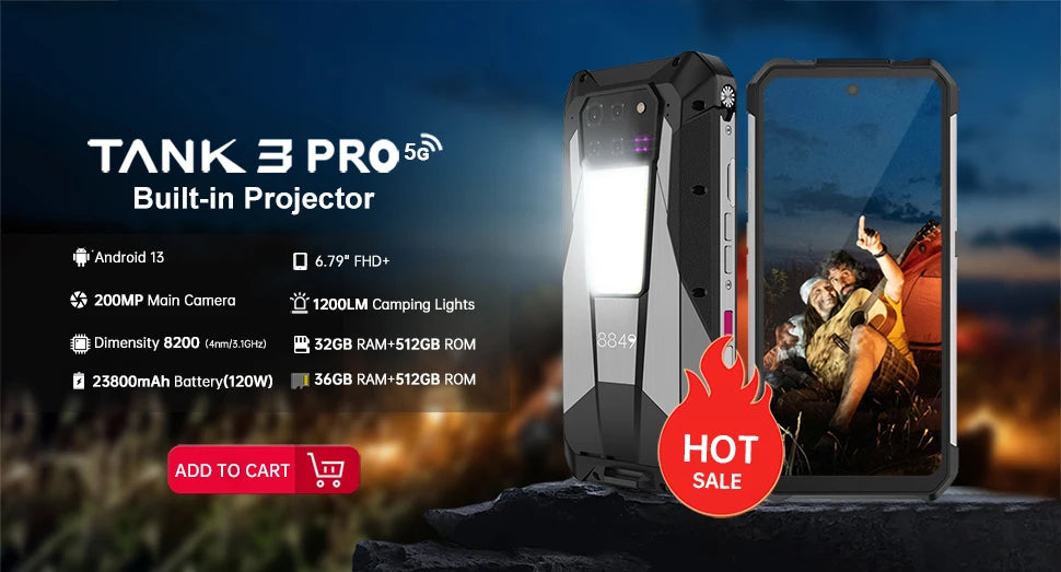 Smartphone Resistente 8849 Tank 2 PRO con Proyector DLP y Cámara 100MP