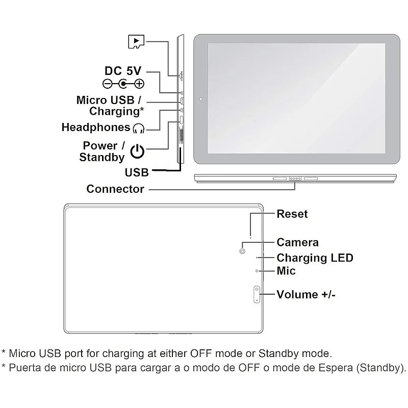 RCT6716 11.6“ Android 9.0 Tabet PC MT8167 CPU de cuatro núcleos 2GB RAM 32GB ROM 768 x 1368 IPS 1*USB 3.0