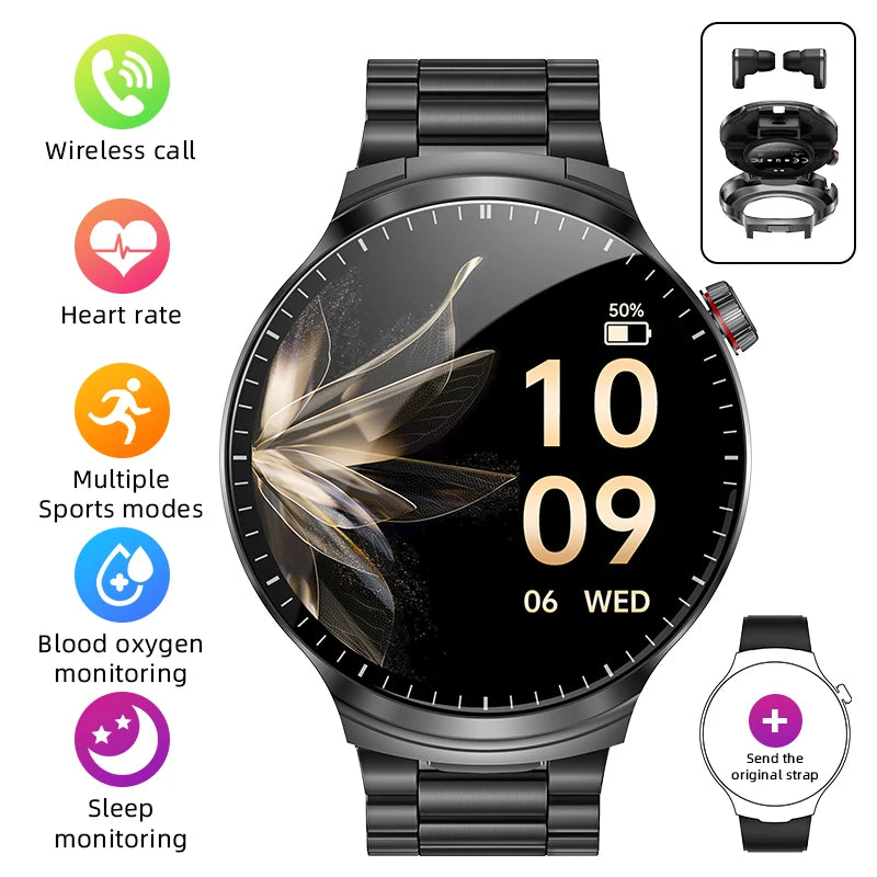Smartwatch LIGE TWS 2 en 1 con auriculares Bluetooth y monitor cardíaco