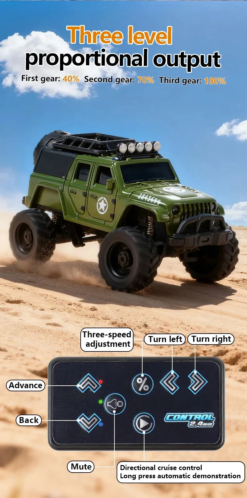 Mini Auto RC 1/64 Crawler Todoterreno con Control App