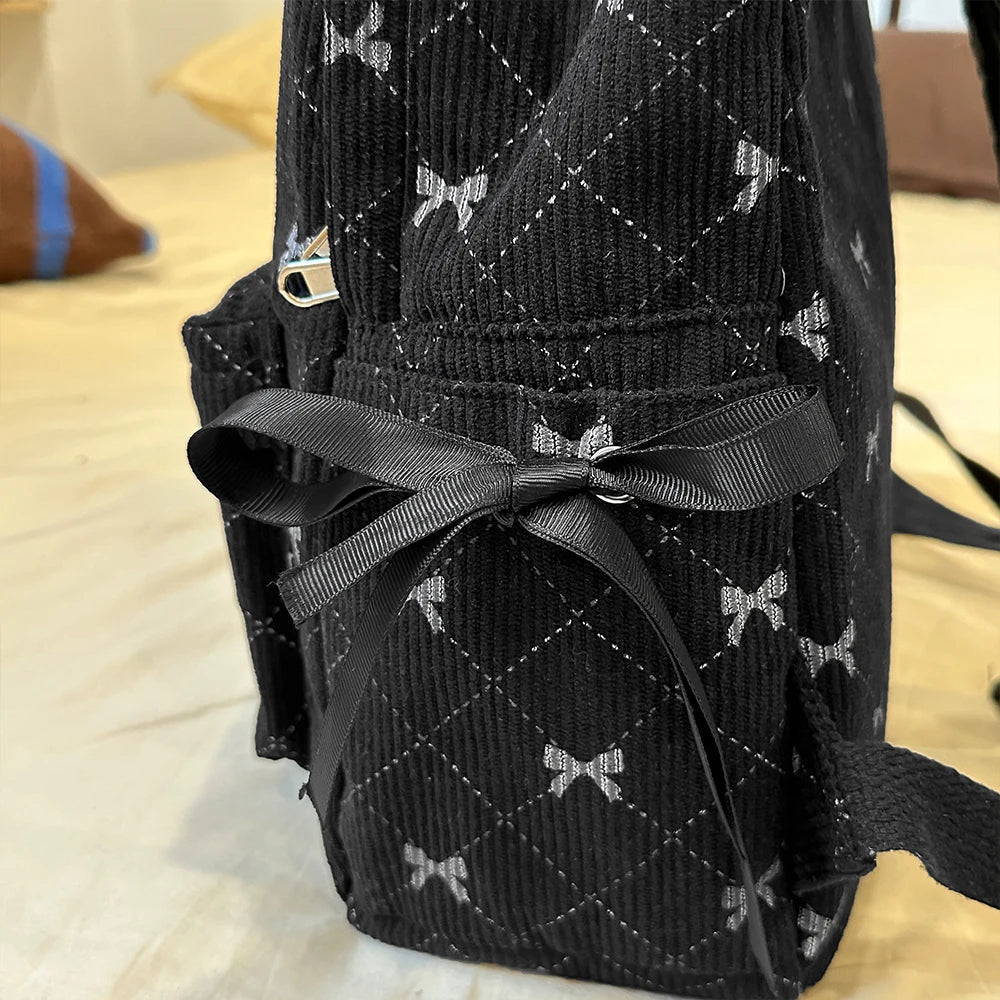 Mochila de Pana con Lazo para Estudiantes Universitarios