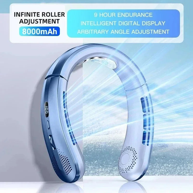 Ventilador de Cuello Sin Aspas 8000mAh con Pantalla LED