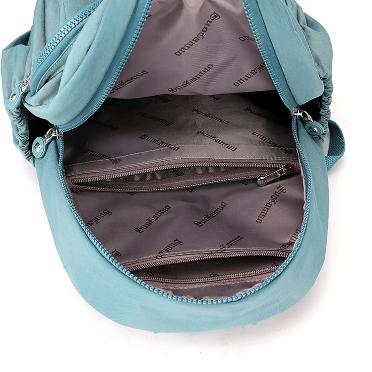 Mochila Elegante Negra para Mujer, Ligera y de Gran Capacidad