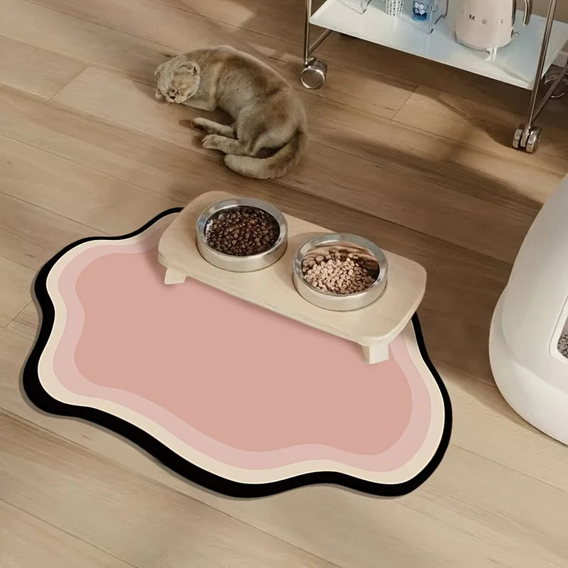 Estera absorbente para alimentación de mascotas, mantel individual de secado rápido para gatos, perros, estera de alimentación antideslizante para gatos, suministros para mascotas de 30x40cm