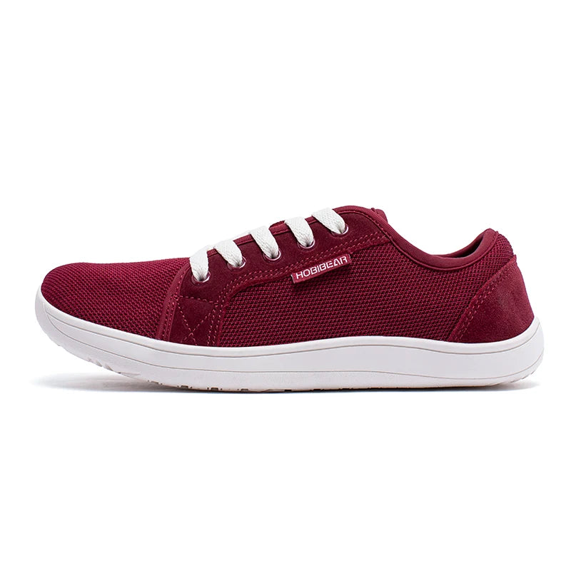 HOBIBEAR Zapatos descalzos con punta ancha para mujer y hombre, zapatillas para correr con cordones para exteriores, zapatos casuales cómodos con caída cero