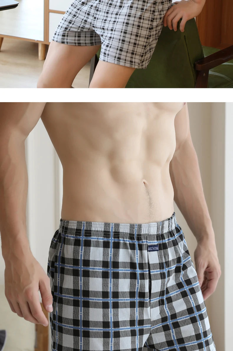 Calzoncillos grandes, pantalones de pijama en casa, pantalones Allo de cintura alta, calzoncillos boxer de talla grande para hombres, pantalones de algodón, todos los boxeadores de cintura alta