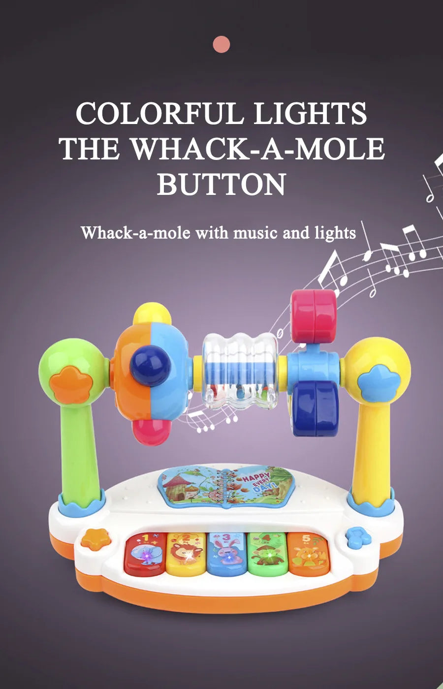 Teclado Piano Musical para Niños con Sonido y Luz - Juguete Educativo