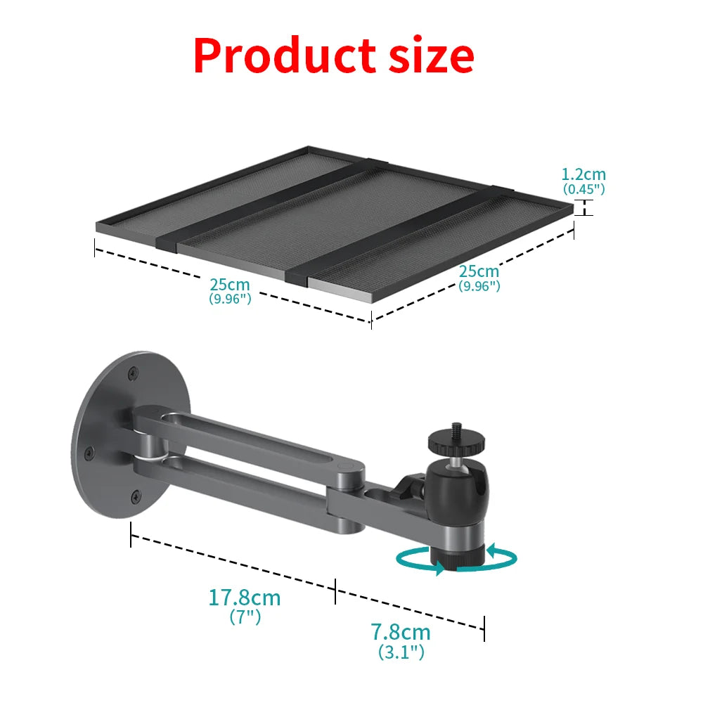 Soporte de pared para proyector de aleación de aluminio con rotación 360°