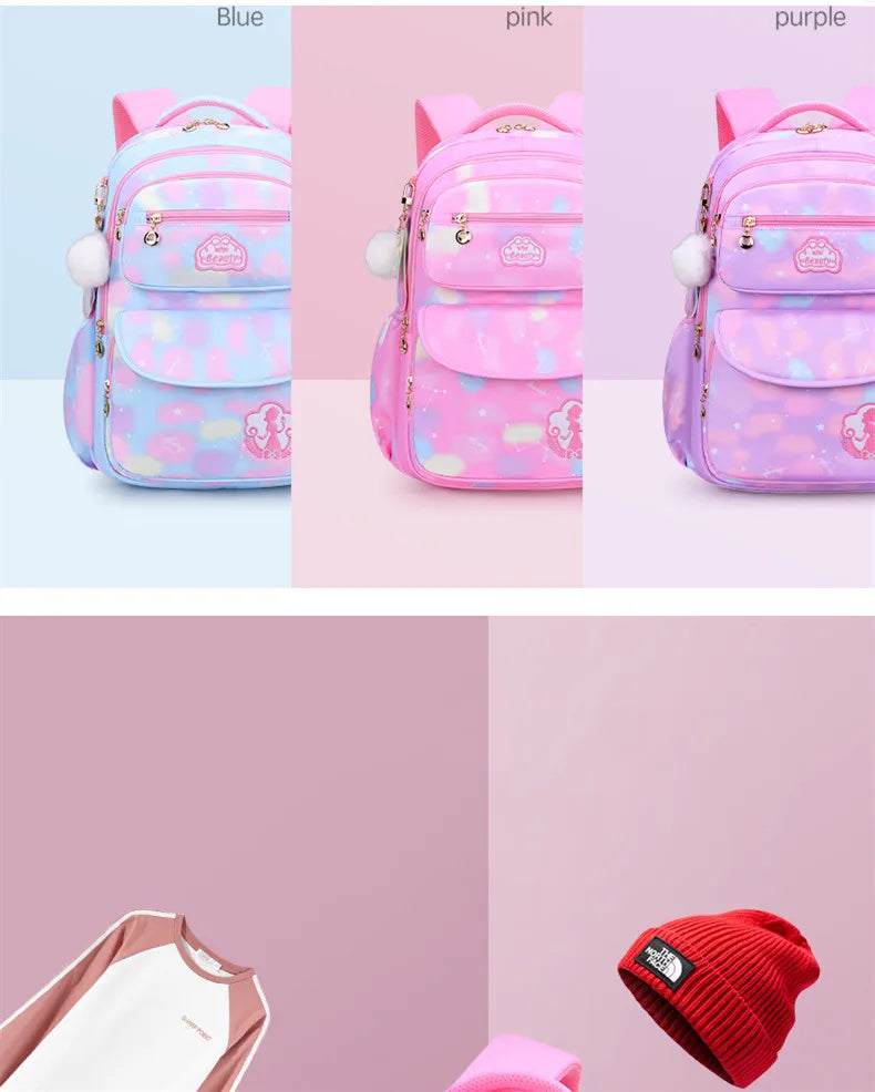 Mochila escolar para niña, mochila para adolescentes, mujeres y niños, mochila escolar rosa para primaria, mochila alta para adolescentes y niños
