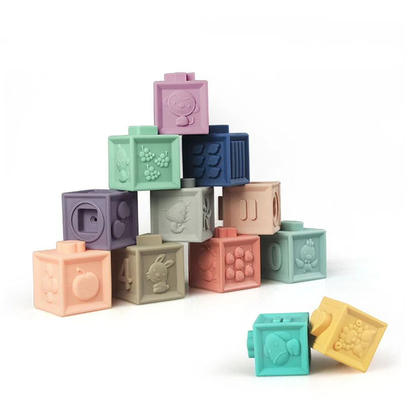 Bloques de Construcción Montessori de Silicona para Bebés