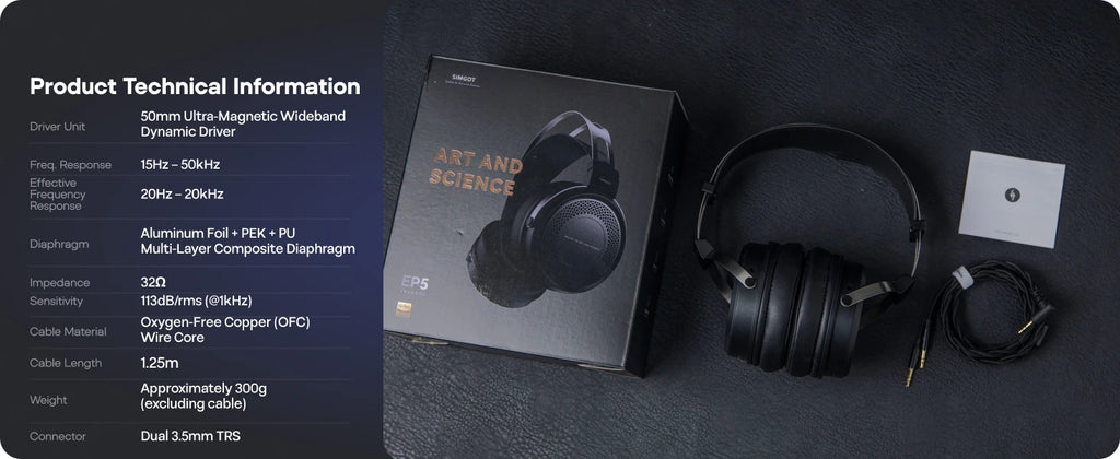 Auriculares SIMGOT EP5 Driver Dinámico 50mm Hi-Fi Over-Ear