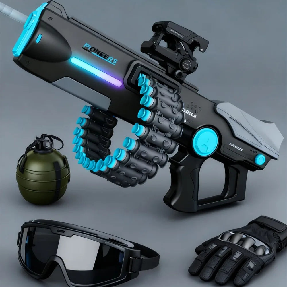 Pistola de Juguete de Doble Modo Eléctrico y Manual con Balas Suaves, Lanzador de Dardos de Espuma, Juguete para Exteriores, Regalo de Cumpleaños Ideal para Niños