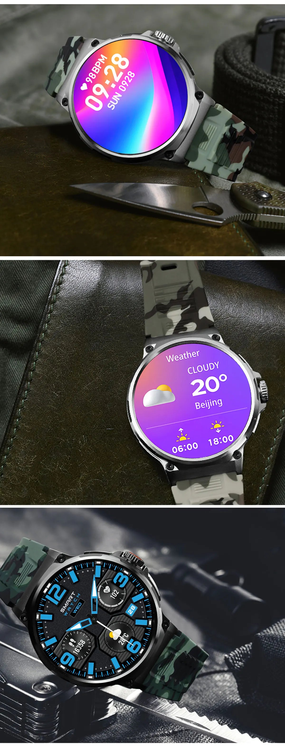 Reloj Inteligente Deportivo AMOLED 1.85 GPS