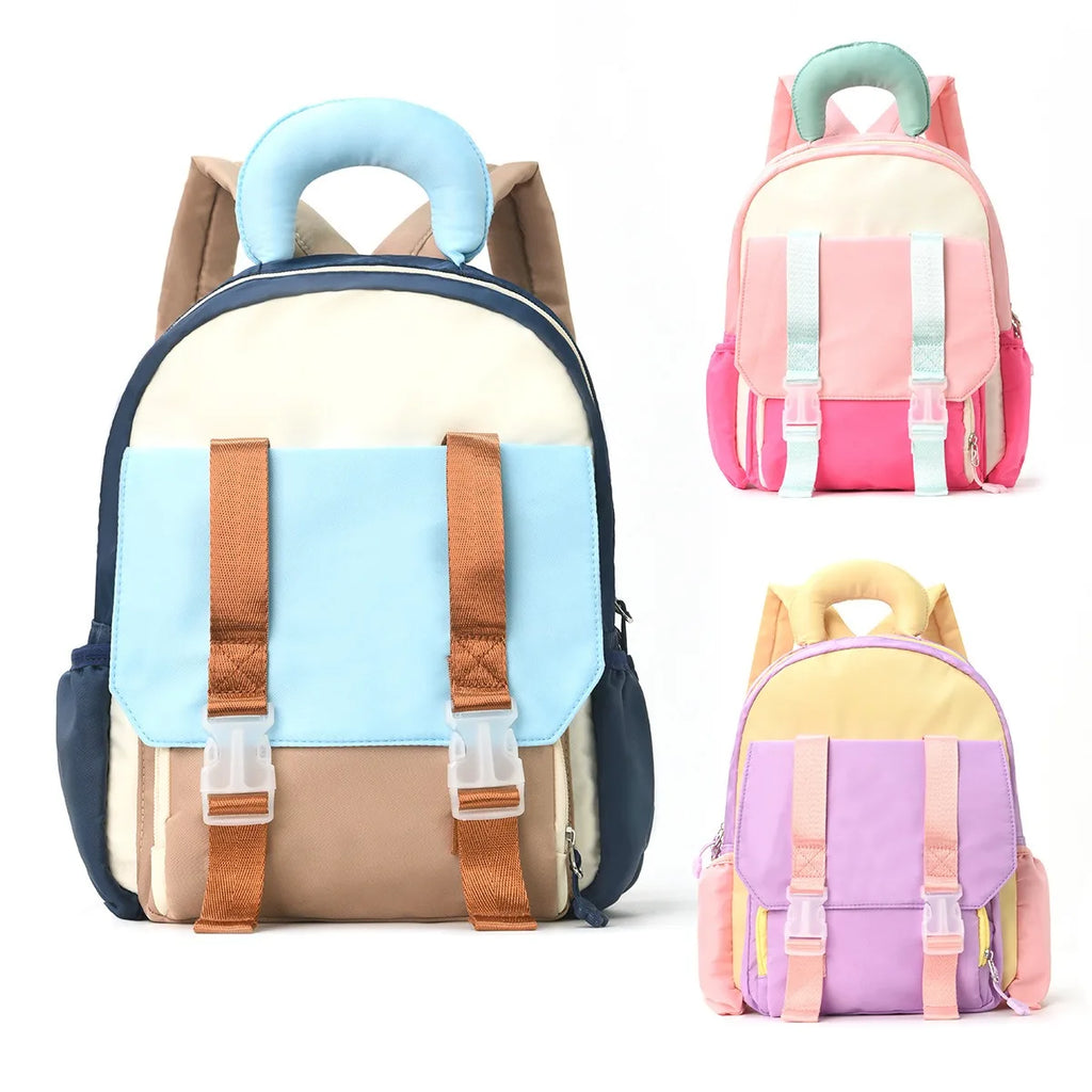 Mochila infantil a juego de colores, bonita mochila escolar para jardín de infantes, mochila de viaje de ocio con colores contrastantes