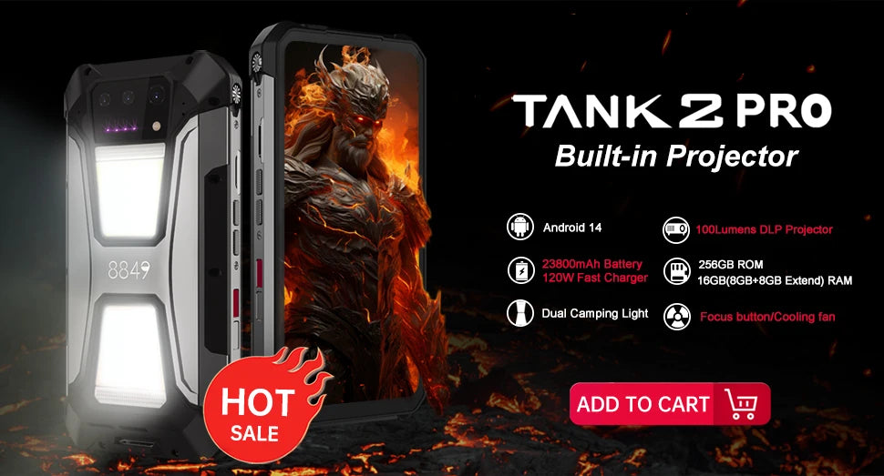 Smartphone Resistente 8849 Tank 2 PRO con Proyector DLP y Cámara 100MP