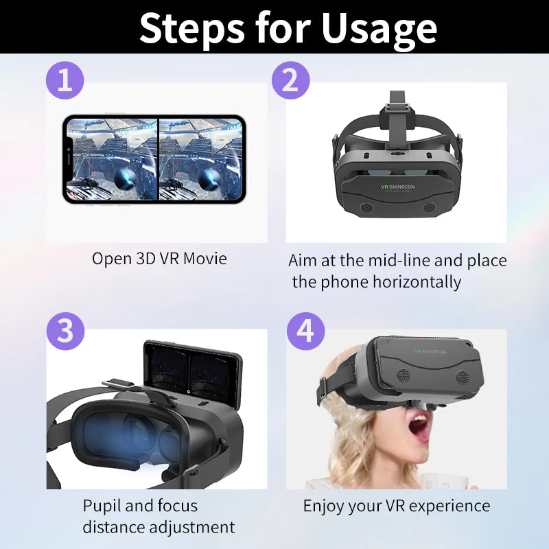 Gafas de realidad Virtual VR, auriculares, dispositivos Viar, lentes 3D, gafas inteligentes para teléfonos inteligentes, teléfono móvil, accesorio de juego