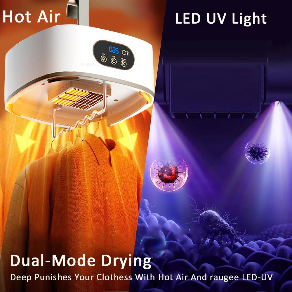 Secadora de ropa portátil plegable con esterilización UV y control remoto