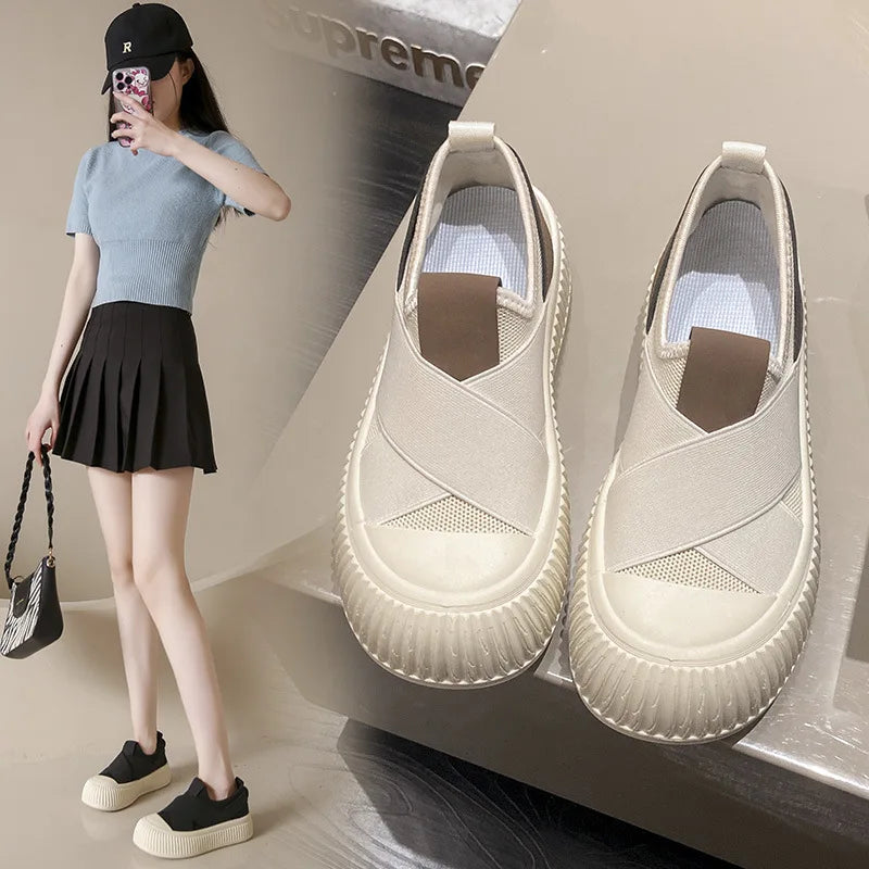 Zapatillas de Mujer Transpirables con Plataforma y Suela Gruesa