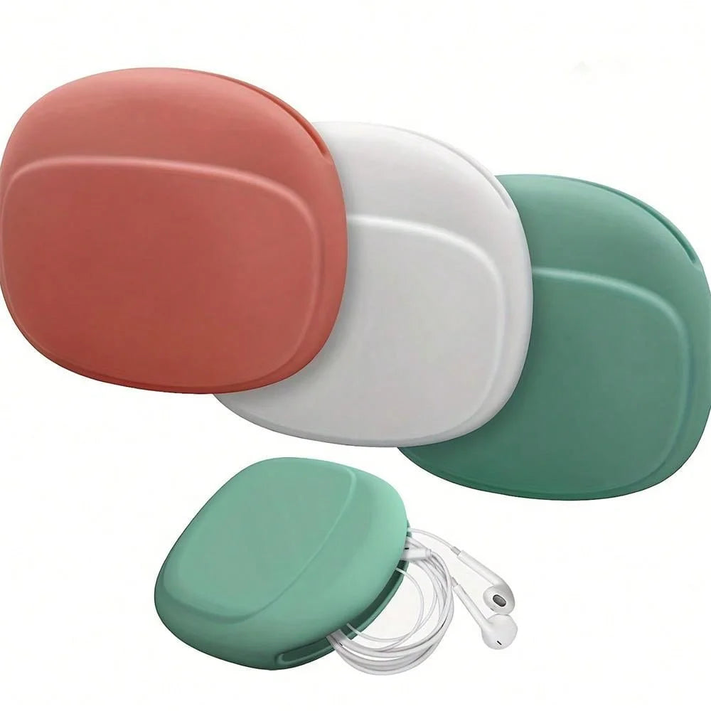 Bolsa de almacenamiento de auriculares de silicona, caja de almacenamiento de cable de datos de cable de auriculares portátil, accesorios de bolsa de cable de auriculares EVA, superventas