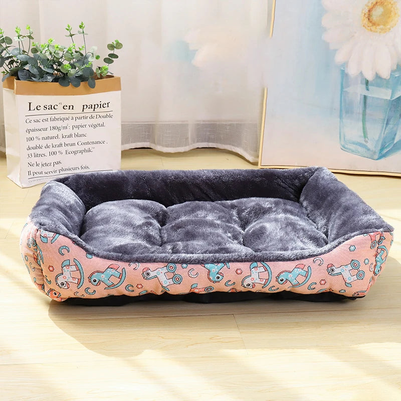 Cama Acolchada con Bordes para Perros y Gatos — Todos los Tamaños