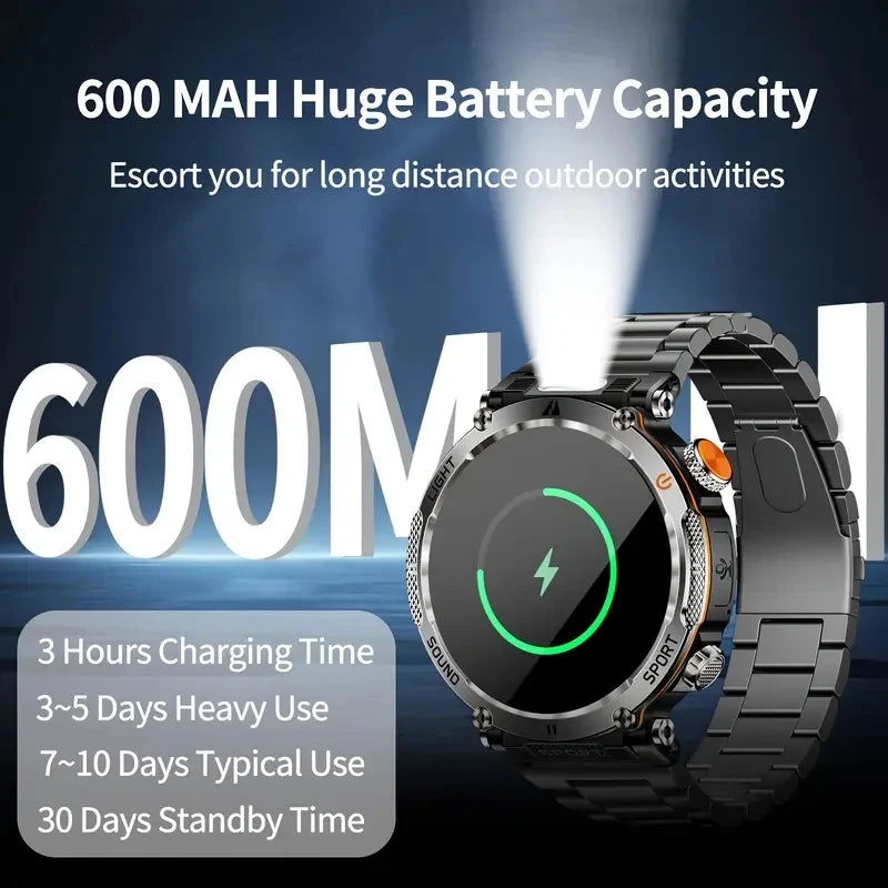 Reloj Inteligente Deportivo Brújula Linterna 600mAh