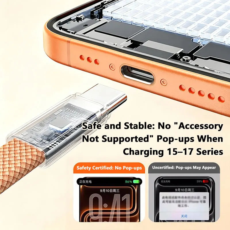 Cable USB-C a USB-C 120W Carga Rápida Trenzado de Nailon