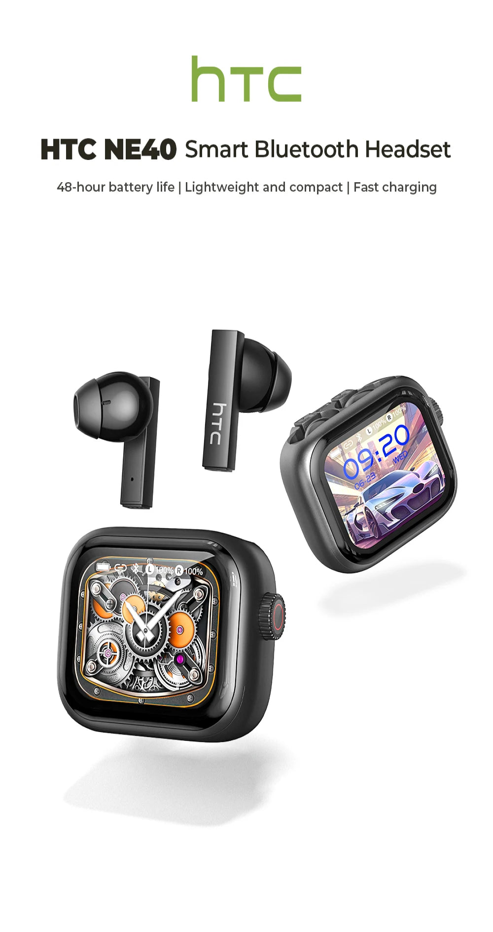 Auriculares TWS Bluetooth con Pantalla Táctil y Traductor IA