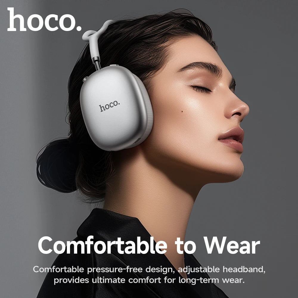 Auriculares HOCO W55 Plus con cancelación de ruido ANC, Bluetooth 5.4, inalámbricos, deportivos, supraaurales, para teléfonos inteligentes, modo AUX.