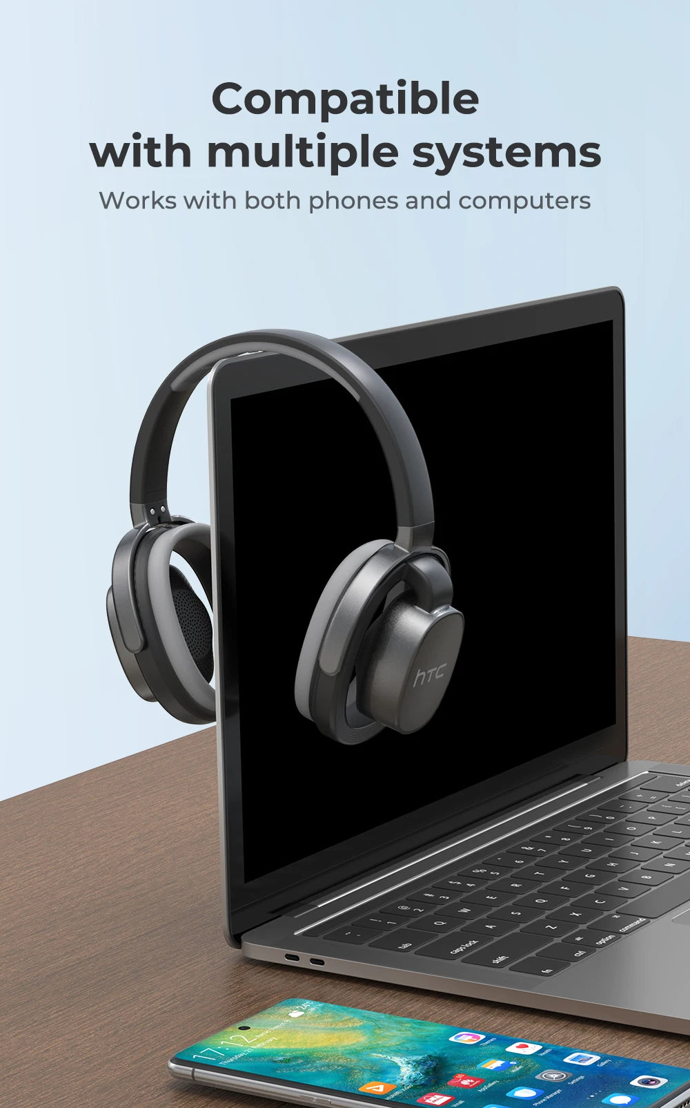 HTC HP07 Auriculares supraaurales Auriculares de traducción de 134 idiomas Auriculares de traducción facial a cara Batería de larga duración