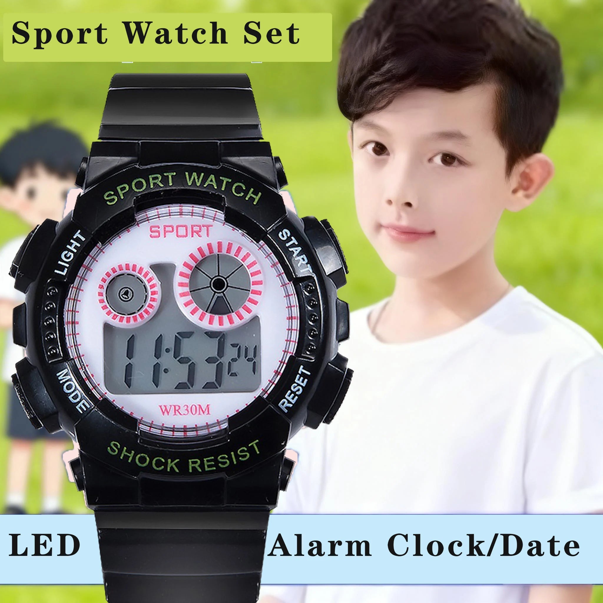 Reloj Deportivo Digital LED Impermeable para Niños
