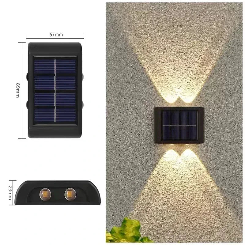 Lámpara Solar de Pared Exterior Calida/Blanca Jardín