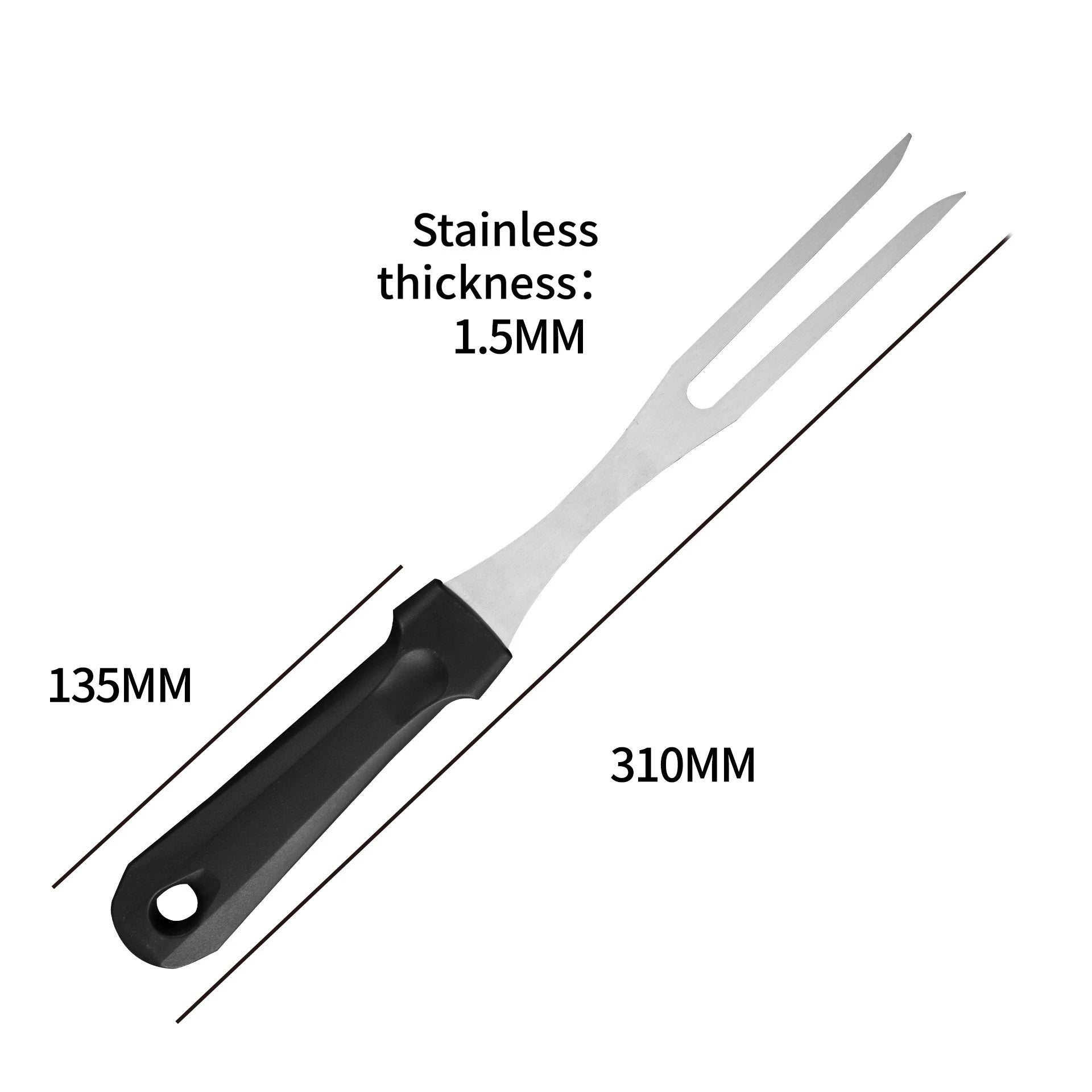 Tenedor de acero inoxidable para tallar carne y parrilla