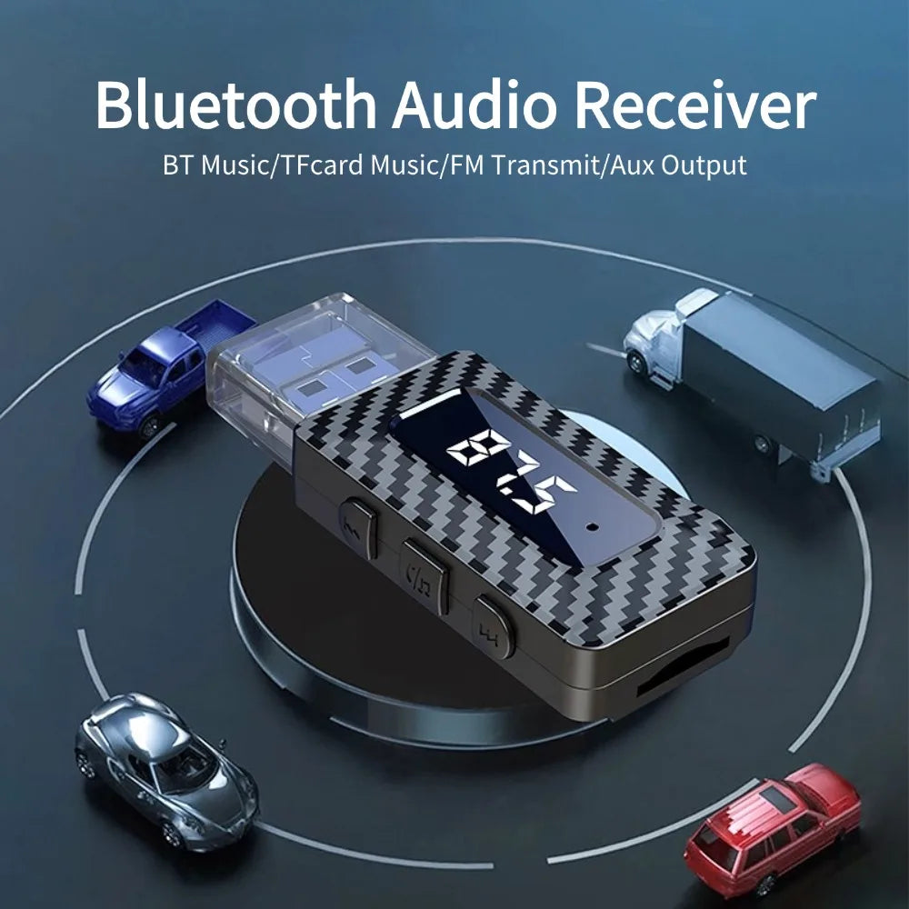 Receptor Bluetooth para Auto con Lector TF y Manos Libres