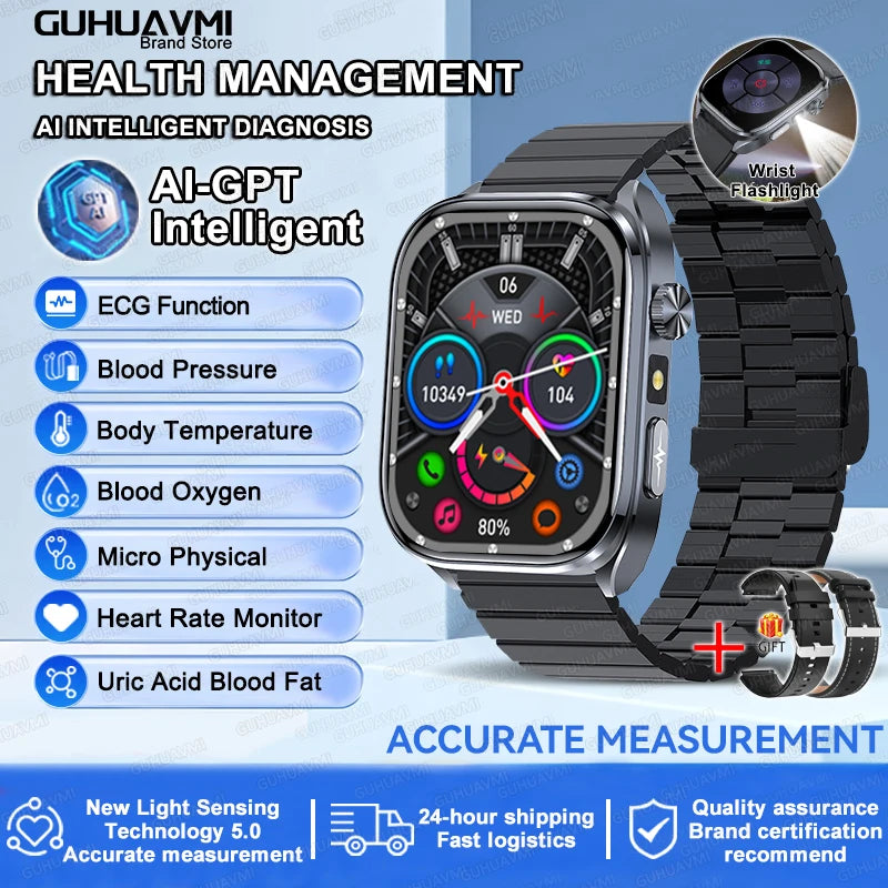 Reloj Inteligente con IA, ECG Preciso, Análisis de Lípidos y Ácido Úrico