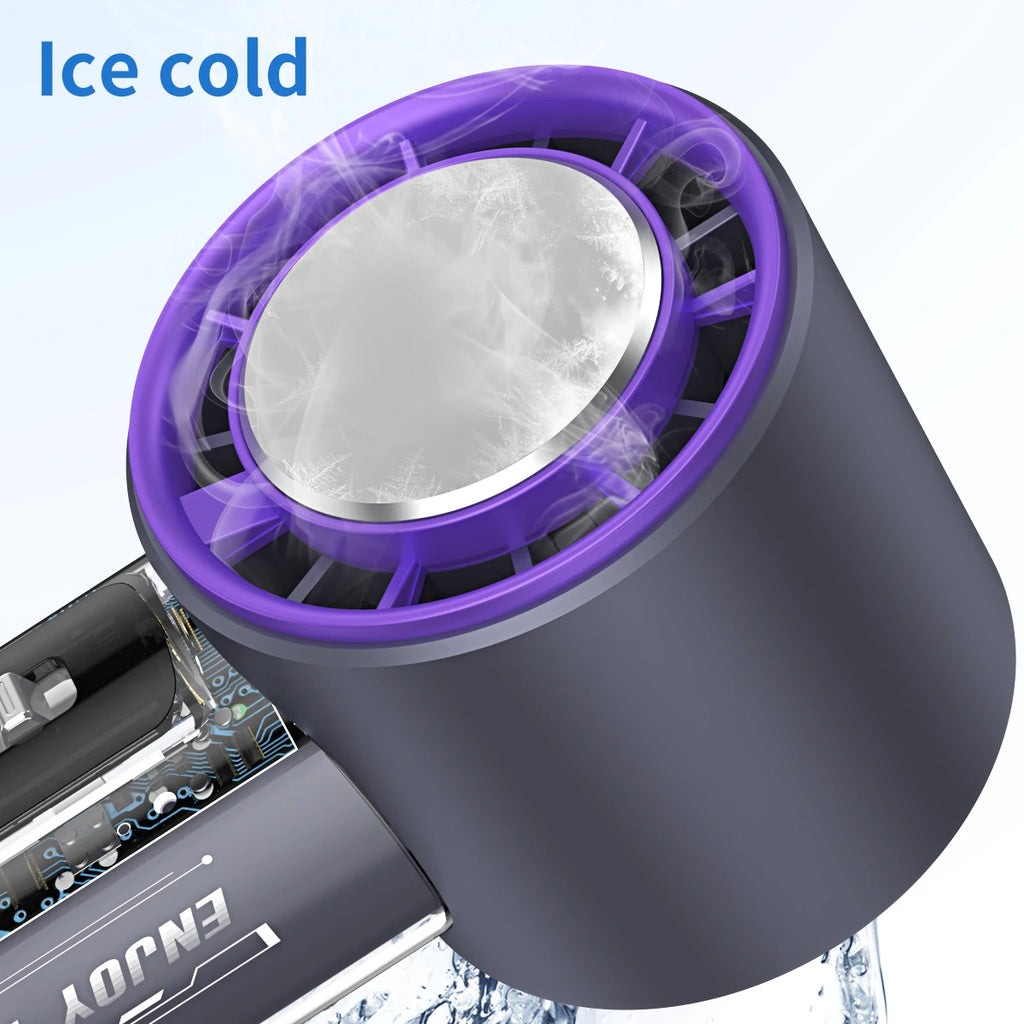 Refrigeración de alta velocidad, ventilador pequeño de mano, pantalla digital inteligente, botones físicos, ajuste de velocidad del viento, mini portátil