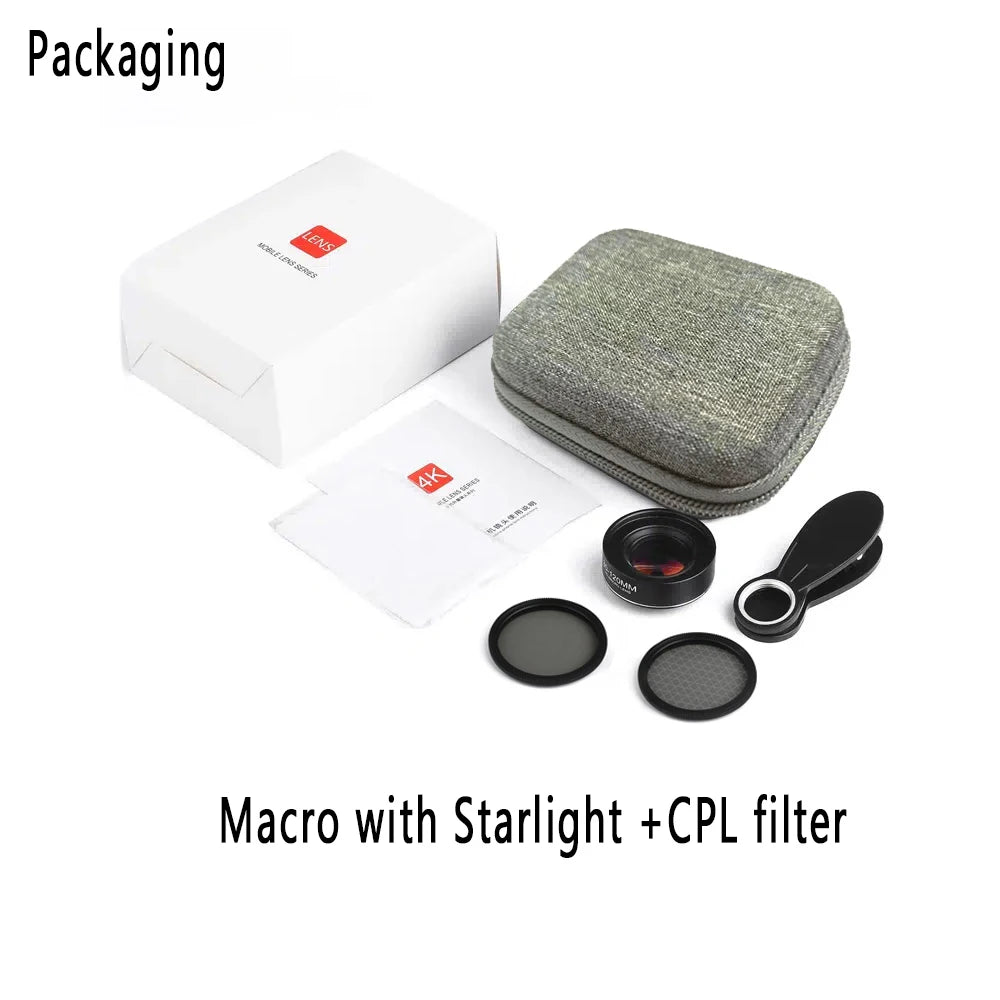 Lente Macro Universal para Teléfono con Filtros CPL y Starlight