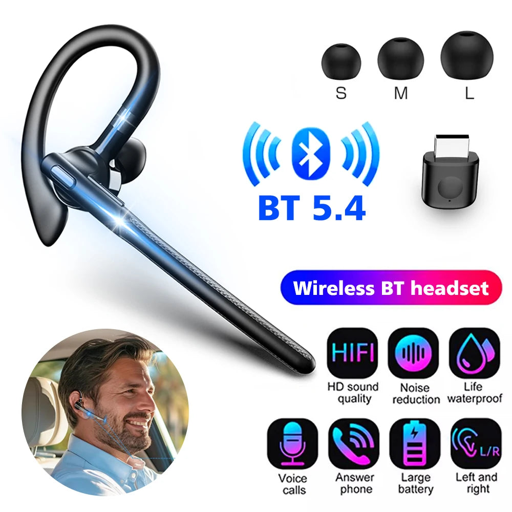 YYK526 Auriculares Bluetooth con cancelación de ruido auriculares deportivos auriculares con pantalla Digital impermeables auriculares de un solo oído sobre la oreja ﻿
