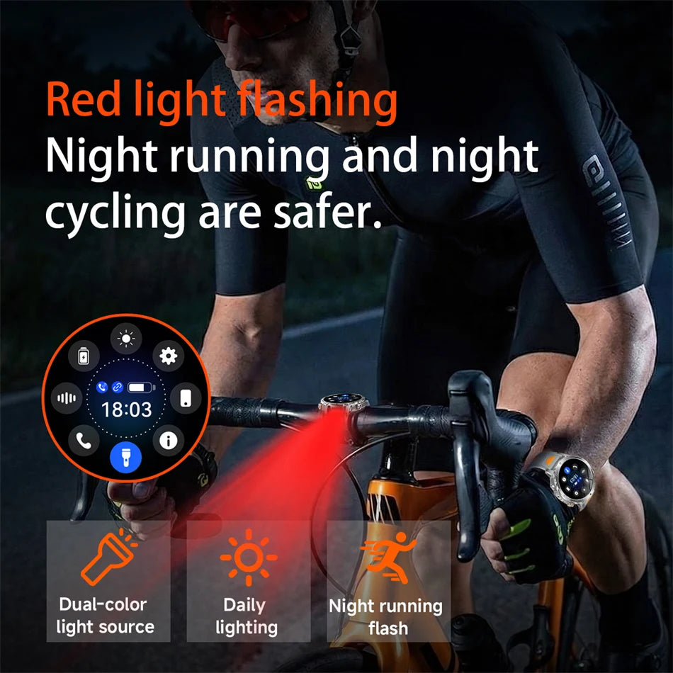 Reloj Inteligente Deportivo con Linterna LED IPX8