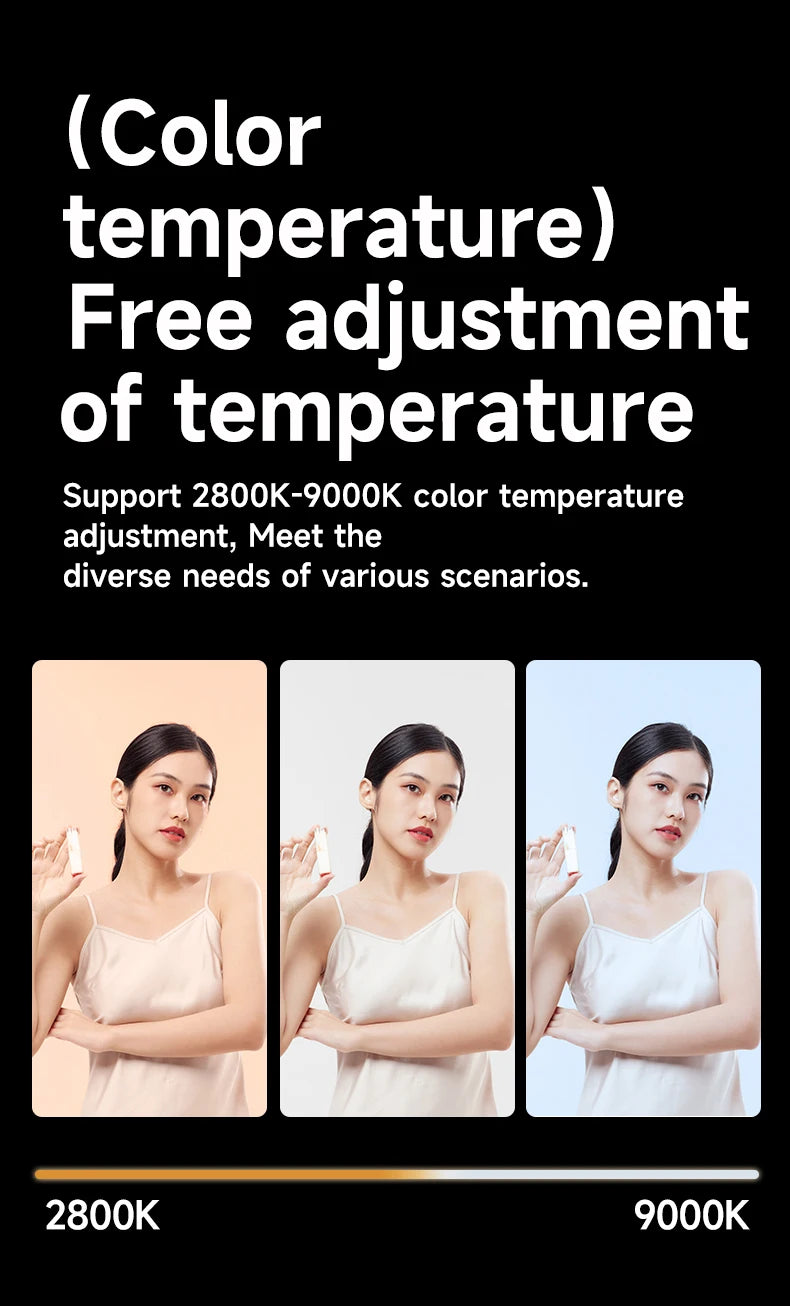 Luz de relleno de mano de 40W, luz portátil de bolsillo para Selfie, fotografía al aire libre, luz LED suave, luz de belleza con ventilador, luz superior para cámara