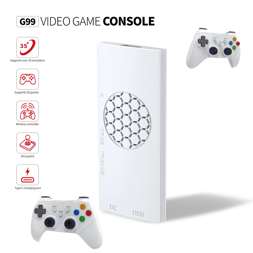 Consola de juegos con procesador de 8 núcleos G99 para P1/P2/FC (más de 35 emuladores) con pantalla HD 4K, frecuencia de 2,2 GHz y soporte multilingüe