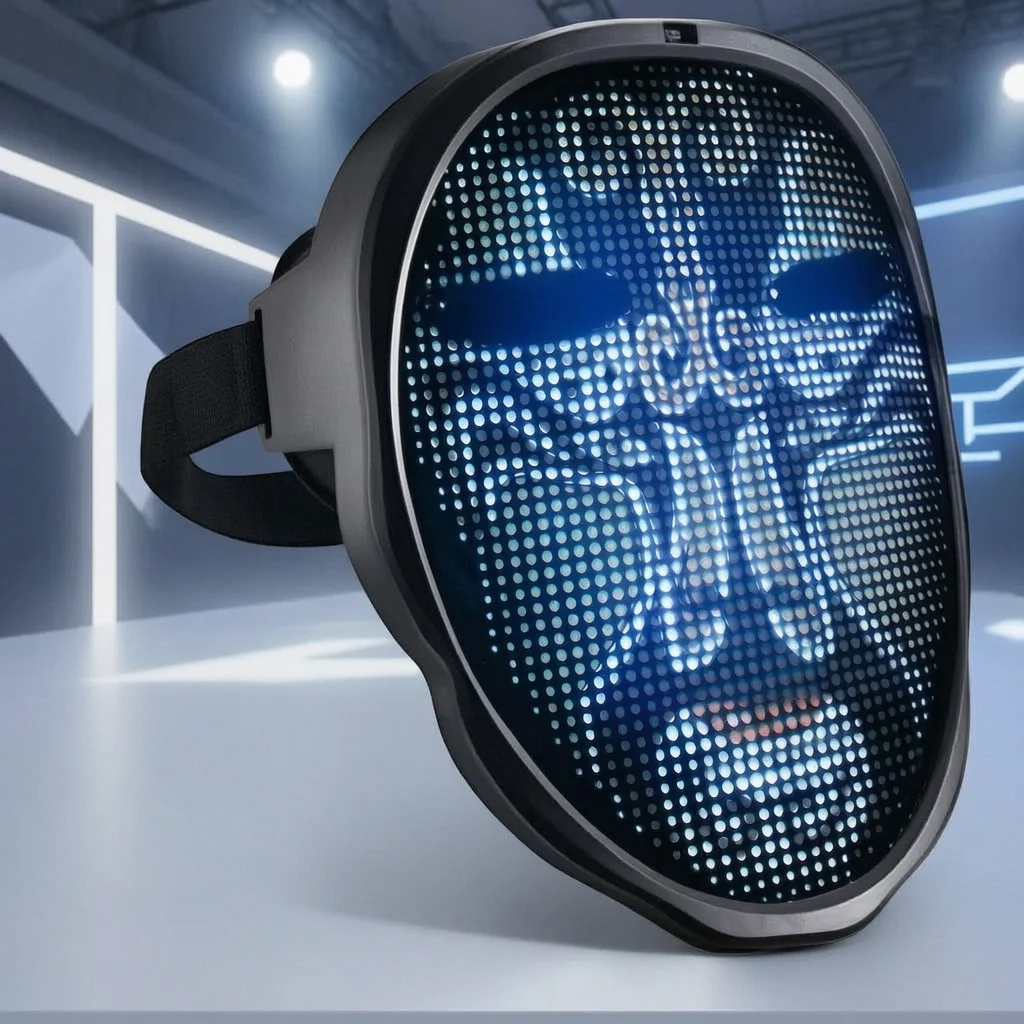 Máscara LED Inteligente Programable, Controlada por Aplicación Bluetooth, Cambia de Expresión Facial, Fotos Personalizadas, Cosplay, Fiesta de Halloween