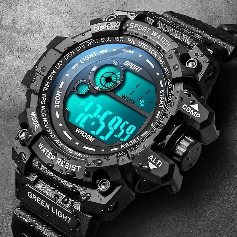 Reloj Deportivo Digital LED Resistente al Agua