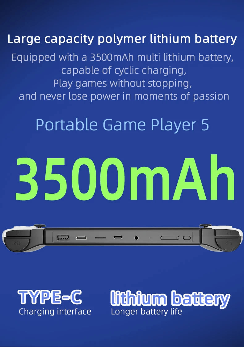 Consola de juegos portátil HD de 7 pulgadas, más de 15000 juegos integrados, más de 20 idiomas, batería de larga duración, regalos de juegos