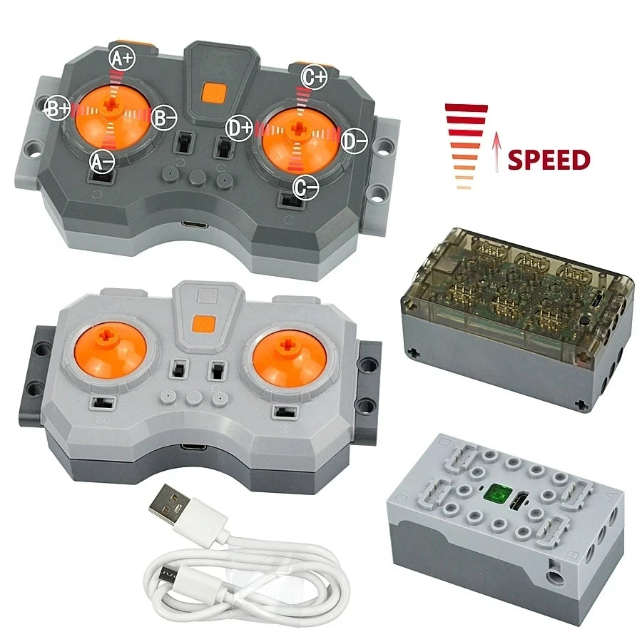 Bloques de construcción electrónicos técnicos, accesorios de reacondicionamiento MOC, micromotor, piezas de funciones de potencia RC, bloques de coche DIY creativos, juguetes para niños