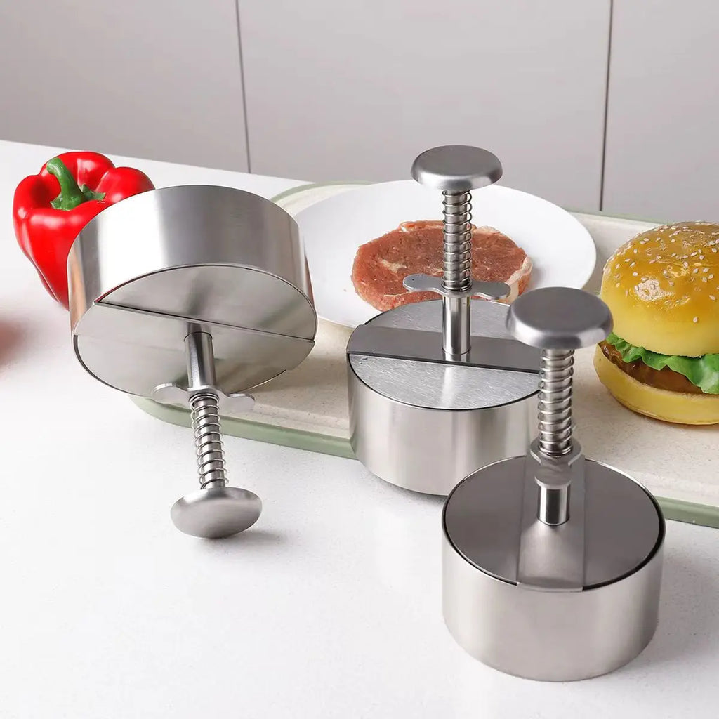 Prensa de carne para hamburguesas de acero inoxidable 304, molde para hacer hamburguesas, herramienta Manual para hacer pasteles, parrilla, carne, carne, cerdo, arroz, moldes para hacer prensa