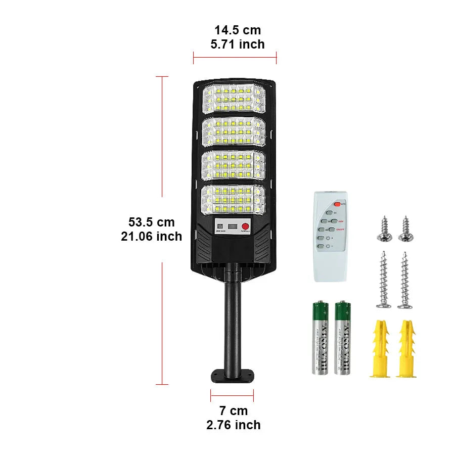 Lámpara Solar LED Exterior Súper Brillante con Sensor de Movimiento IP67