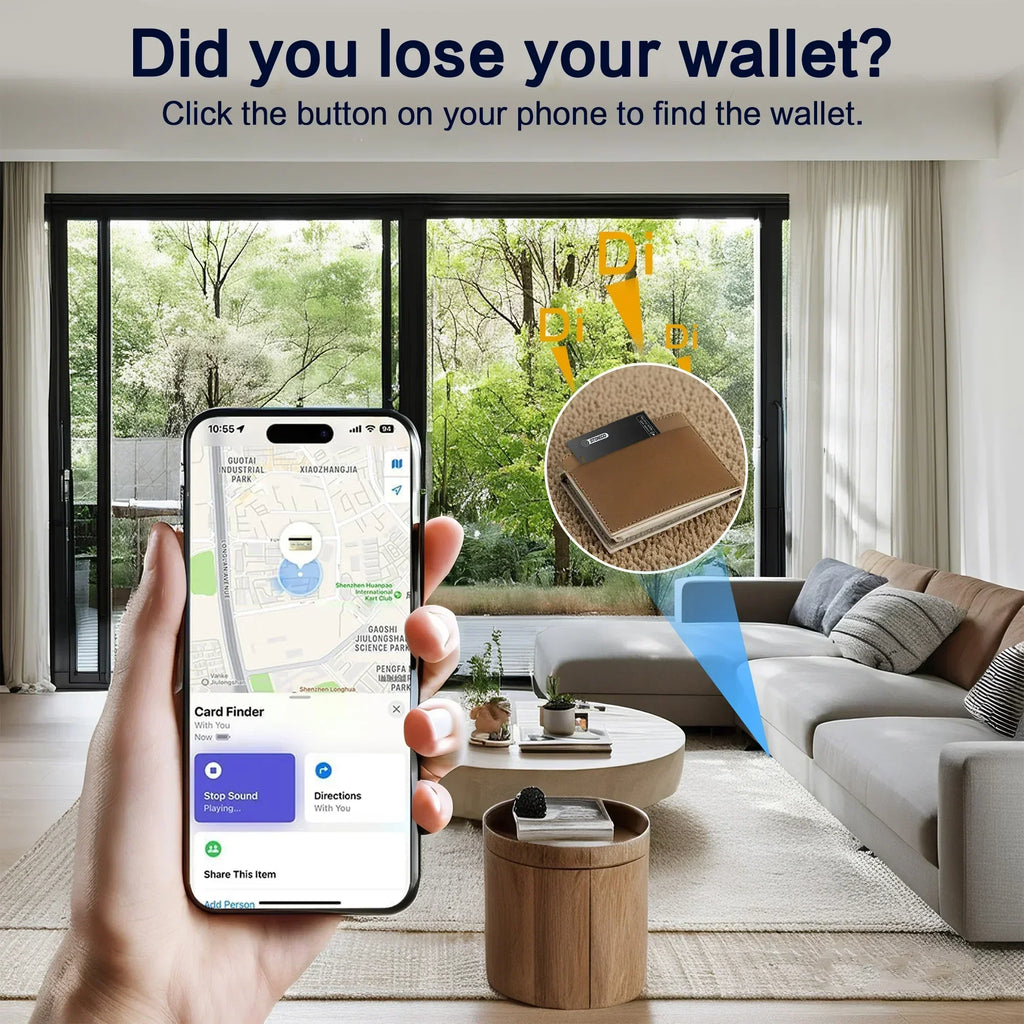 Localizador de Llaves y Mascotas Recargable Ultrafino, Resistente al Agua IP68, Compatible con Apple Find My iOS